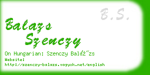 balazs szenczy business card